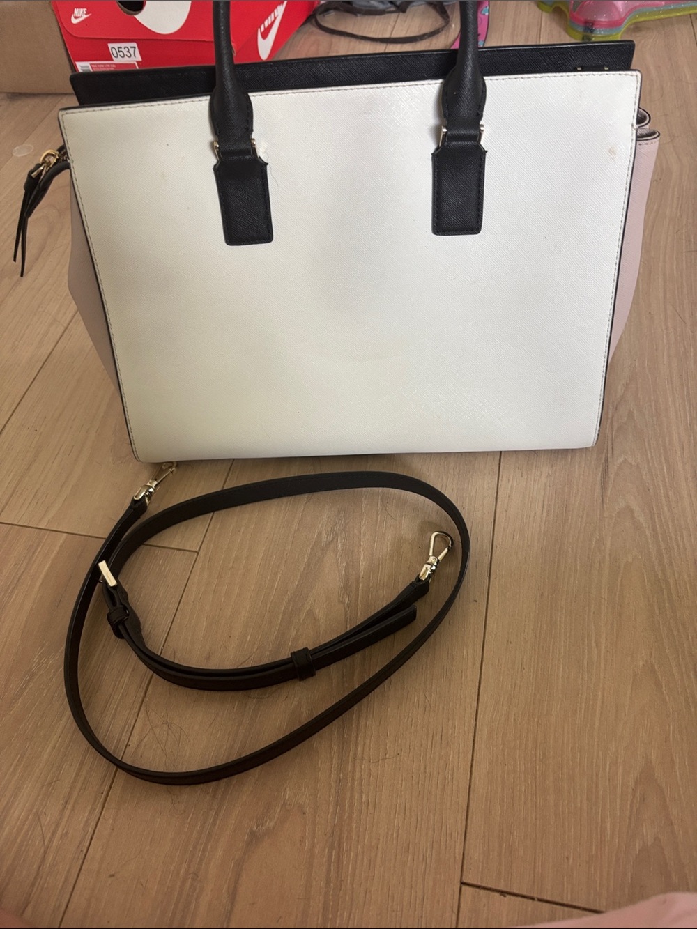 kate spade Black and White Colorblock Leather Satchel - Picture 4 of 11